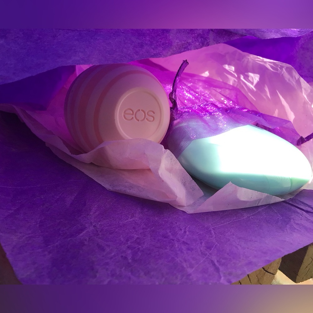 Well you probably know what it’s Eos lip balm sent is Vanilla ,lotion to gather